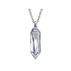 Elegant Crystal Pendant Necklace Sparkling Facet Design on Silver Chain