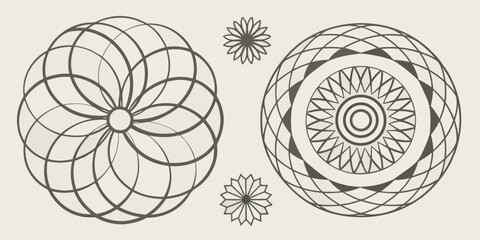 elegant mandala circle designs and geometric line art patterns for meditation and minimalist decor