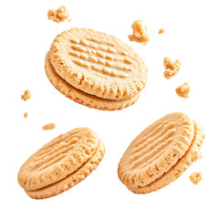 Sweet biscuit assortment isolated on transparent background