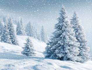 Fototapeta premium Snowy winter mountain landscape