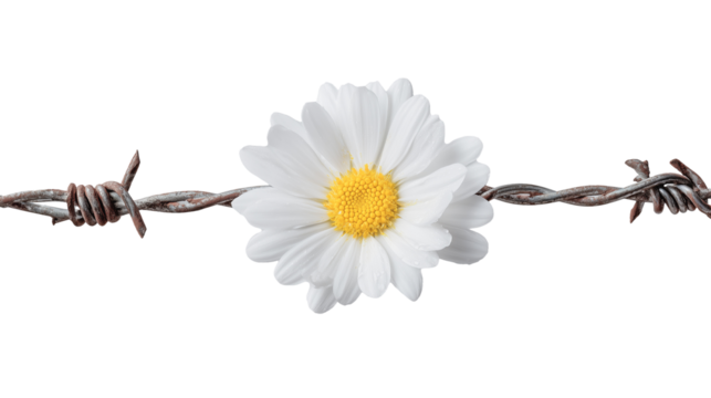 Barbed wire speech bubble decor