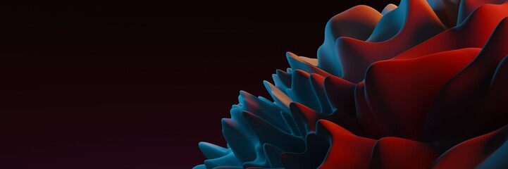 Fototapeta premium 3D Render Of Abstract Sculpture In Blue And Red With Organic Shape Futuristic Art And Smooth Texture