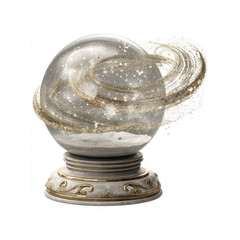 Enchanting Galaxy Snow Globe Celestial Whirlwind of Gold and Glitter