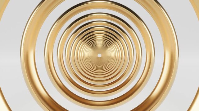 Gold circle tunnel able to loop endless 4k