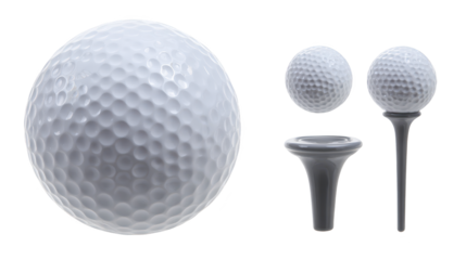 Golf ball on tee, ready for a perfect drive on the green golf