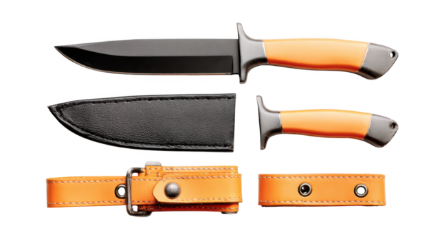 Knife safely sheathed, a closeup examination of blade and sheath design for secure carry