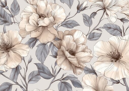 Fototapeta Delicate floral pattern (1)