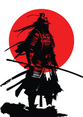 Abstract Samurai Cybersigilism style art Tattoo Design