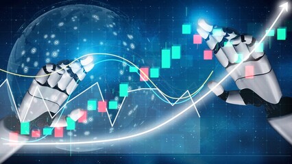 An engaging visual of robotic hands manipulating financial data, illustrating the intersection of technology and finance in modern stock trading and analytics. Copula