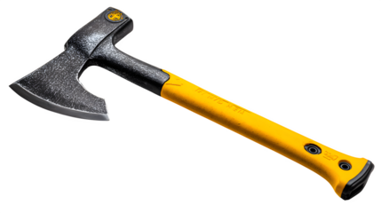 Rugged tactical axe with bright yellow handle ready for any outdoor adventure or survival task