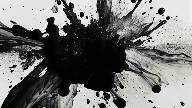 Black Ink Grunge Splash Vector Illustration Design Texture Element