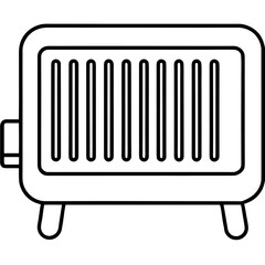 Simple black outline of a wall mounted heater