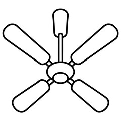 Simple outline of a three blade ceiling fan