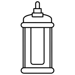 Minimalist thin line drawing of a water purifier