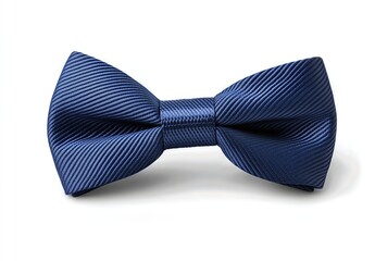 Elegant Navy Blue Bow Tie Isolated on White Background. Classic Menswear Accessory for Formal Events