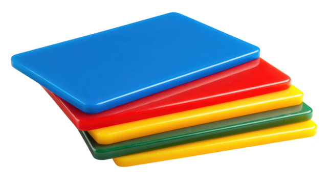 A vibrant spectrum of color, exploring the texture and hues of stacked plastic sheets
