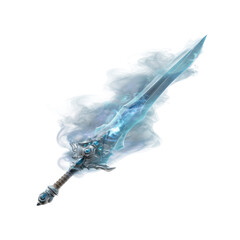 Enchanted Frost Sword with Ethereal Glow - Fantasy Weapon Concept Art