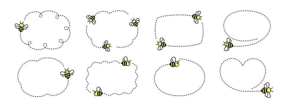 Flying bee frame and speech bubble material set