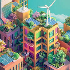 Glowing green industrial interior packed with pipes