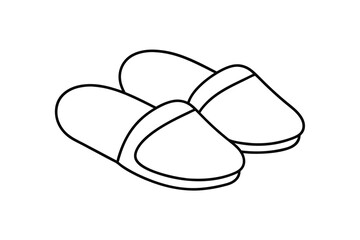Simple single line outline two open toe slippers footwear shoe
