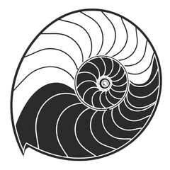 Floral Mandala Illustration: Layered Symmetrical Design. Black and White.