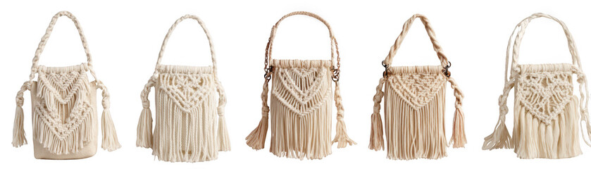 Five fringe bags, a stylish collection of textured handbags for fashionable individuals