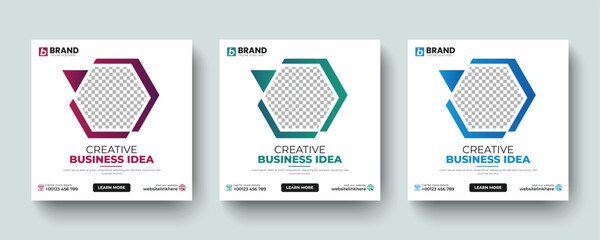Creative corporate square social media post or web banner ad template. Creative design for online business promotion, Online banner, advertising, digital post design.