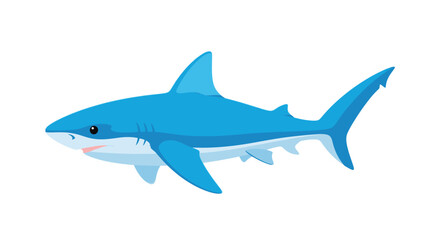 Obraz premium Cartoon shark vector illustration ocean predator art