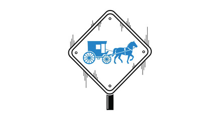 Horse carriage sign warning transportation caution