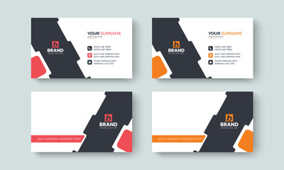 Creative corporate business card or visiting card design template. Modern shapes identity card, contact, branding, stationery design layout template.