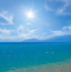 Obraz premium emerald sea bay at the summer sunny day