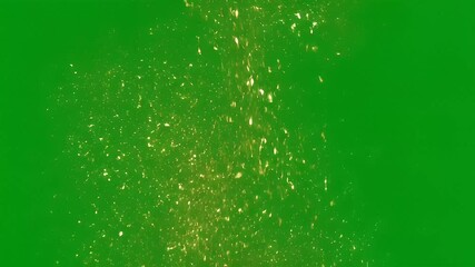 Golden glitter particles floating in the air with a mesmerizing effect, creating a magical and celebratory ambiance in the artwork.