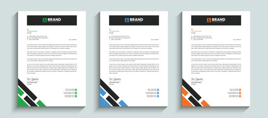 Professional creative corporate official letterhead design template in A4 size. Template design for letterhead, stationery, identity, document, branding, and layout design for your business project.