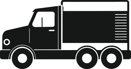 Classic truck silhouette on white background