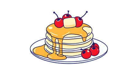 pancake with syrup vector, pancake cartoon drawing, pancake character, breakfast meal cartoon, pancake plate illustration, pancake flat design, cute breakfast cartoon, cartoon brunch food, dessert car