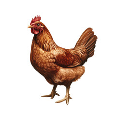 Fototapeta premium Vibrant Brown Hen Standing Proudly in a Natural Setting on transparent background