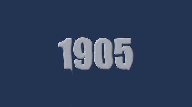 liquid text 1905 animation colorful background. glowing number text background 4k video animation. 1905 animation liquid text transparent background