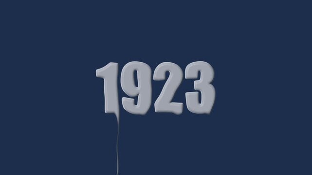 liquid text 1923 animation colorful background. glowing number text background 4k video animation. 1923 animation liquid text transparent background