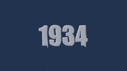 liquid text 1934 animation colorful background. glowing number text background 4k video animation. 1934 animation liquid text transparent background