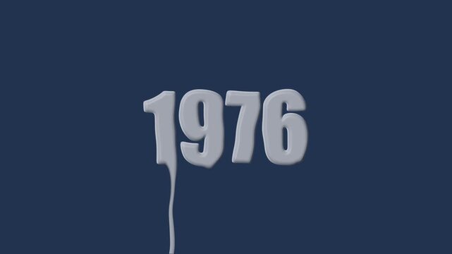 liquid text 1976 animation colorful background. glowing number text background 4k video animation. 1976 animation liquid text transparent background