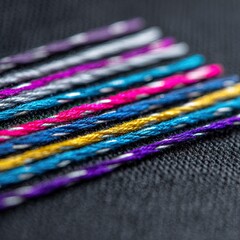 Close-up of colorful threads