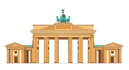 Berlin brandenburg gate illustration landmark germany icon