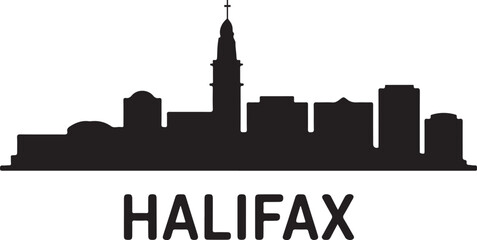 Fototapeta premium Halifax skyline horizontal banner cityscape vector black on white