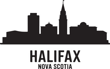 Fototapeta premium Halifax skyline horizontal banner cityscape vector black on white