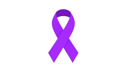 Purple ribbon on white background (1)
