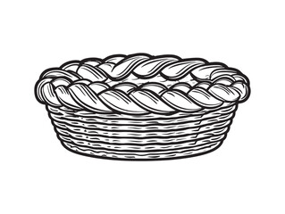 Fototapeta premium Jute bread basket line art