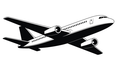 airplane on a white background