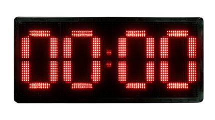 Red Digital Countdown Timer, isolated on transparent background