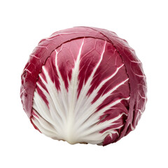Vibrant red radicchio vegetable isolated on transparent background