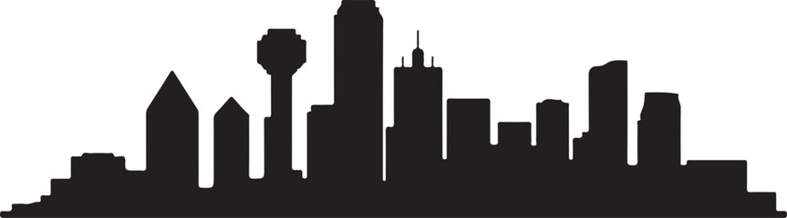 Dallas skyline silhouette horizontal banner Texas cityscape vector illustration © Team RAS